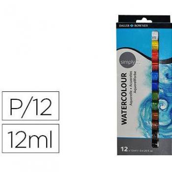 Daler Rowney Simply Set Acuarelas 12 Colores Surtidos Tubos 12 ml Referencia D13450010