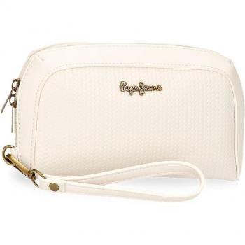 Bolso de mano Pepe Jeans Lena blanco con diseño elegante y cremallera
