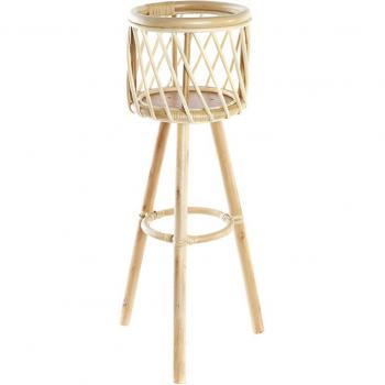 Macetero de bambú natural con diseño exótico de 23x20x70 cm