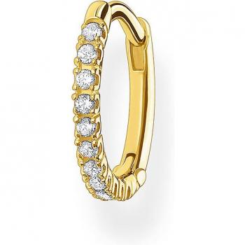 Thomas Sabo Single Hoop Earring with Colored or White Stones, CR659-414-14, Sterling Silver