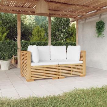 Teak Wood Garden Corner Sofa Set with Cushions (2 pcs)