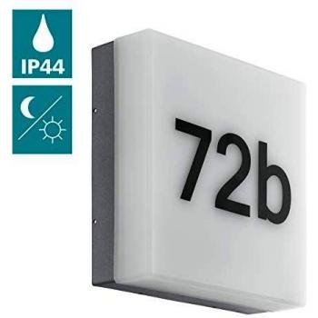 Lámpara de exterior LED Cornale 8,2W antracita con sensor de luz y protección IP44