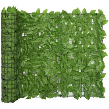 vidaXL Balcony Screen with Green Leaves 500x100 cm