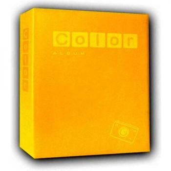 Álbum de Fotos Tradicional Pergamino Colorido - 40 Páginas Blancas + Hojas Cristal - 80 Fotos - Cubierta Naranja 24.5x25cm