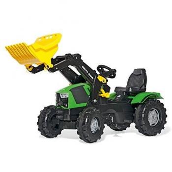 Tractor a Pedales Rolly Toys Deutz-Fahr 5120 con Cargador Frontal y Asiento Ajustable para Niños de 3 a 8 Años