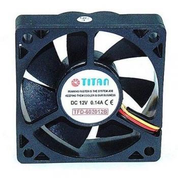 Ventilador Titan TFD-6020M12B 60x60x20mm, 33.60 m³/h, 4000U/min, Negro