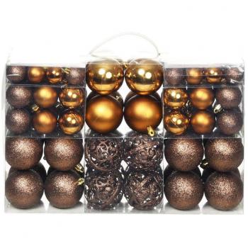 100 Piece Christmas Ball Set 3/4/6 cm Brown/Bronze/Gold