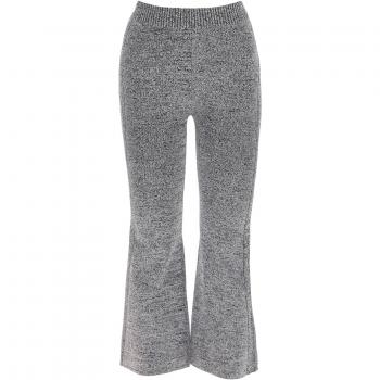 GANNI Stretch Knit Cropped Pants - M Grey