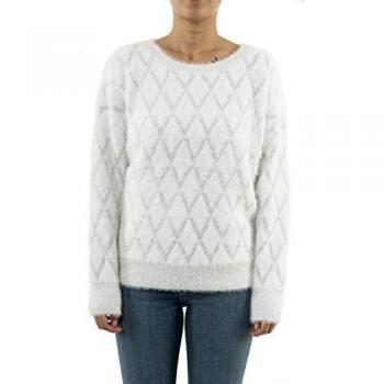 Molly Brazken - Jersey de invierno para mujer, color blanco blanco M-L