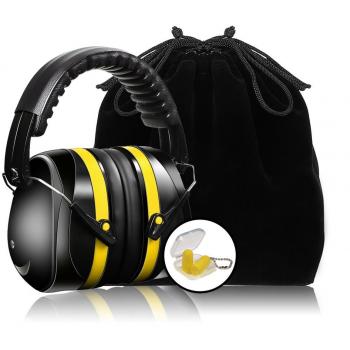 Orejeras Protección Plegables, Cancelación de Ruido, Orejeras Auditiva para Proteger Oídos, Casco con Espuma Suave para Niños y Adultos, SNR 35dB, Regalar un Par de Tapones para Oídos