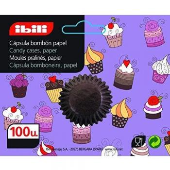 Ibili 729204 - Set de 100 Mini Cápsulas para Bombones y Trufas, Color Marrón