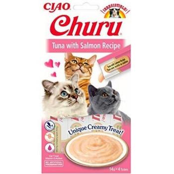 INABA Churu Sticks - Golosinas para Gatos Que se Pueden lamer para Alimentar con la Mano - Delicioso y Saludable refrigerio para Gatos - Atún y Salmón
