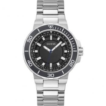 Guess - Reloj de hombre Track GW0426G1 con correa de acero inoxidable y esfera plateada