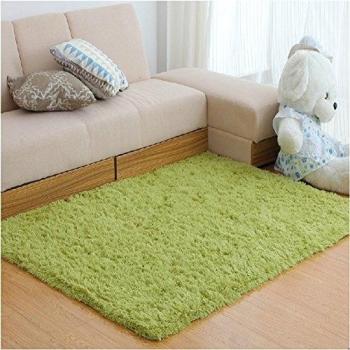 Garwarm Manera Creativa de la Franela Suave y Esponjosa Moderno Suave Antideslizante Manta de área de Facil Limpieza Tapete de Suelo Alfombras Para Habitación de Niños Sala Cocina Dormitorio Decoración del hogar en 4 Tamaños-Césped verde