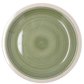 Plato Llano Cerámico 27CM Verde Decorado Apto Microondas Apilable