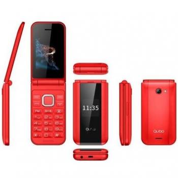 Qubo P219 Senior Dual Screen Mobile Phone 2.4 + 1.77 Red