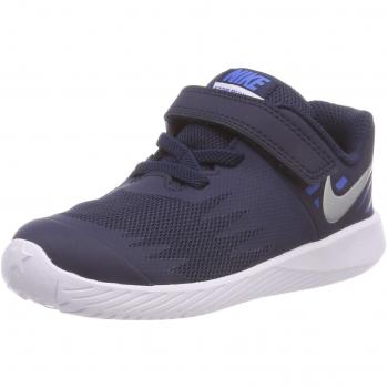 Nike Star Runner (TDV), Zapatillas de Running para Niñas, Azul (Obsidian/Metallic Silver/Signa 406), 22 EU