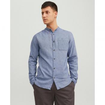 Camisa de hombre manga larga cuello mao en color melange - Jack & Jones