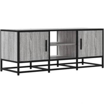 Mueble TV metal y madera ingeniería gris Sonoma 100x35x41 cm