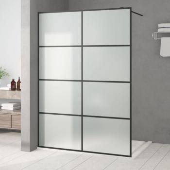 Mampara de ducha en vidrio esmerilado negro 140x195 cm ESG