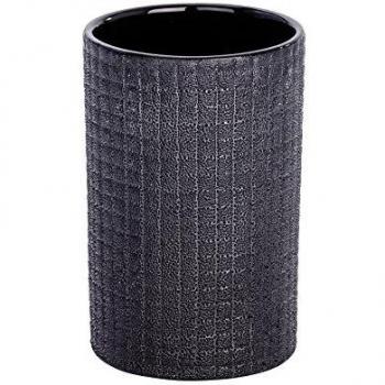 WENKO Vaso de dientes Polaris Jet antracita cerámica, Cerámica, 7 x 11 x 7 cm, Antracita