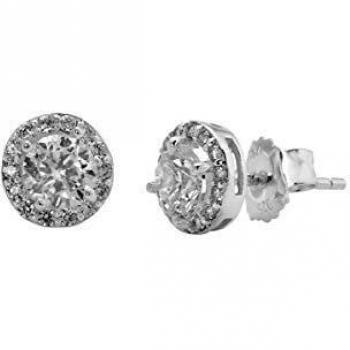 VIDAL & VIDAL Pendientes Plata con pequeñas Circonitas engarzadas