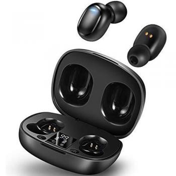 yobola - Auriculares inalámbricos Bluetooth 5.0 20H Playtime 3D Stereo HD In Ear Wireless con micrófono, Control táctil, Auriculares inalámbricos con Funda de Carga portátil