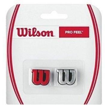 Wilson Pro Feel Rdsi - Pack de 2 Antivibradores para Raqueta, Color Rojo y Plata, Talla NS