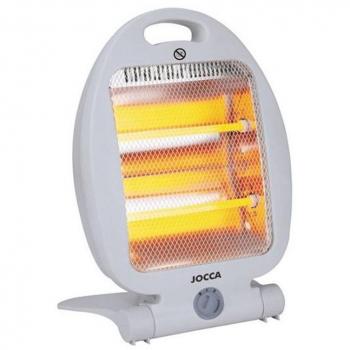 Calefactor de Cuarzo Jocca 800W con Resistencia Cerámica, Controlador del Tiempo, Asa de Transporte y Rejilla Protectora
