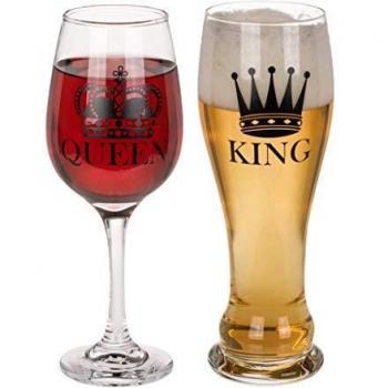 Out of the blue 78/7919 King & Queen - Juego de Vasos de Beber, aprox. 23 cm