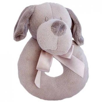 Pack de 2 Sonajeros Suaves Blanditos Para Bebés Perrito y Conejito Rosa