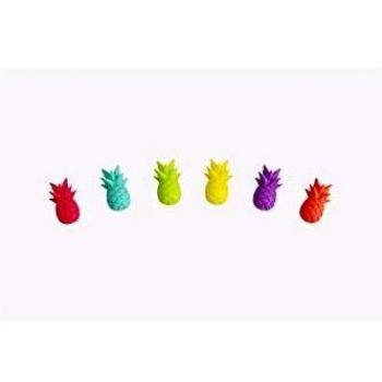 KOOK TIME Marcador de Vasos de Silicona Set de 6 con Formas de Piñas | Pack de 6 marcadores de Copas