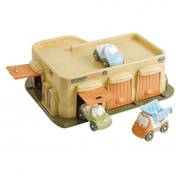 Bioplastic Garage Playset with 3 Eco-Friendly Cars by Dantoy