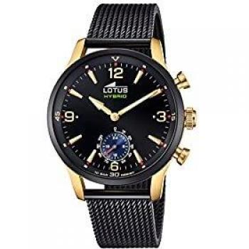 Lotus 18804/1 Connected Collection, 43 mm Case with Black Steel Strap for Men