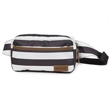 Eastpak Whit Riñonera de Marcha, Diseño Distinct Stripes, Color Negro