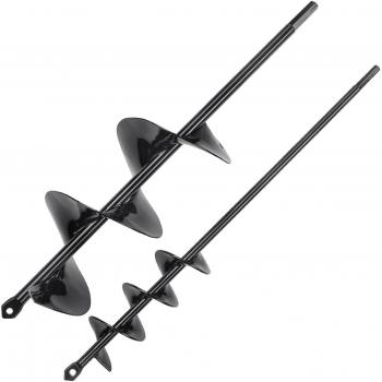 Vevor Auger Drill Bits for Planting Set of 2, Garden Auger Drill Bit, Spiral Drill Bit for Post Hole Digger, Bulbs Planting & Holes Digging, 2 x 16 in and 4 x