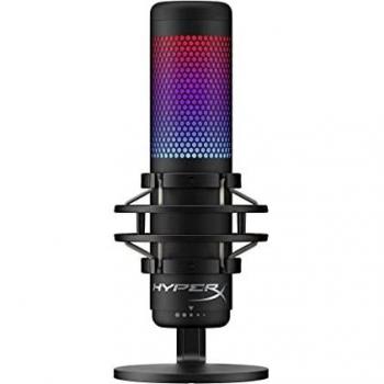 HyperX HMIQ1S-XX-RG/G QuadCast S – RGB Micrófono de Condensador USB para PC, PS4 y Mac, Montura antigolpes y Vibraciones, Filtro Pop, Juegos, Streaming, podcasts, Twitch, Youtube, Discord