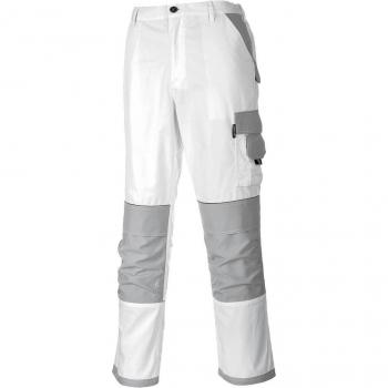 Pantalón de Trabajo para Pintores Pro KS54 Blanco - Tejido Oxford, 10 Bolsillos, Ajuste Slim, Anti Abrasión
