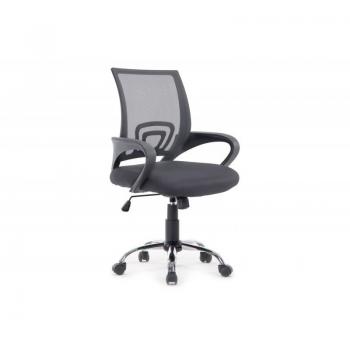 Equip 651014 Silla de Oficina Ergonómica con Asiento Acolchado, Respaldo de Malla Transpirable, Mecanismo de Mariposa, Ajuste de Altura y Base Cromada