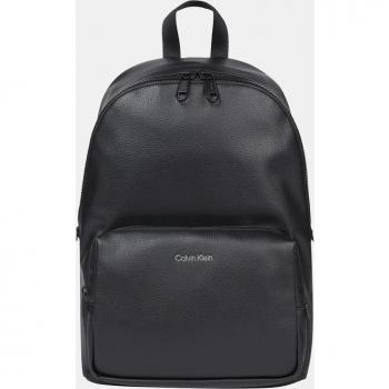 Calvin Klein Unisex Black Polyurethane Backpack with Laptop Space, Size: ONE SIZE
