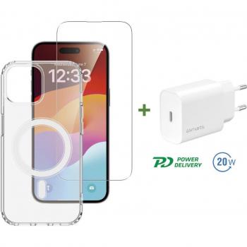 Cargador Universal 4smarts 540607 Blanco con Carga Rápida para Dispositivos Móviles Interior y Set de Inicio 3 en 1 para iPhone 15