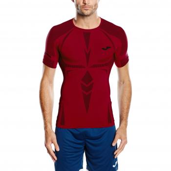 Joma Brama Emotion - Camiseta térmica de manga corta para hombre, color rojo, talla S/M