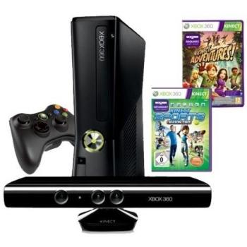 Xbox 360 - Consola 4 Gb + Kinect Sensor + Adventures + Kinect Sports 2
