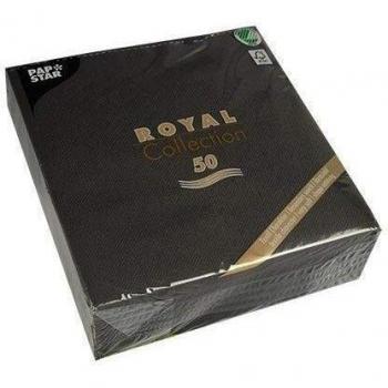 PAPSTAR - Servietten Royal 1/4-Falz 40x40cm Schwarz