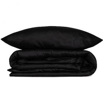 Juego de Ropa de Cama Satén Negro 240x220 - Suavidad y Elegancia Garantizadas