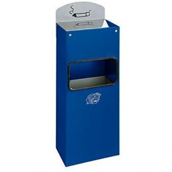 Contenedor de Basura y Cenicero Combinado de 4 Litros con Entrada para Desechos, Acero, Azul Enzian
