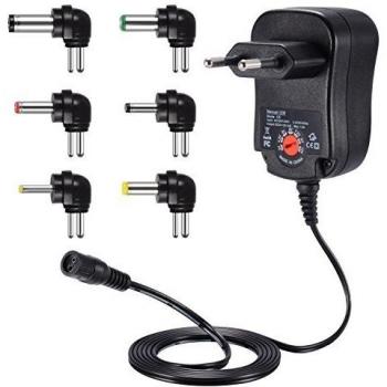 PChero 12 W Cargador de pared universal AC DC adaptador de conmutación fuente de alimentación con adaptador de voltaje ajustable y 6 enchufes para 3 V a la electrónica de 12 V