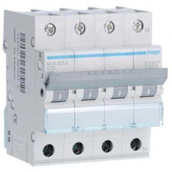 Interruptor automático HAGER MUN625A 3P+N 25A curva-C 6kA