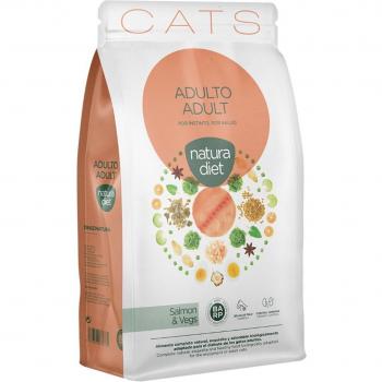 Natura Diet Pienso para Gatos Adultos con Salmón y Vegetales 1,5 kg