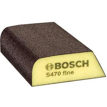 Bosch Professional Esponja Lijadora Fina S470 para Madera, Plástico y Metal, 69x97x26mm, Amarillo/Gris